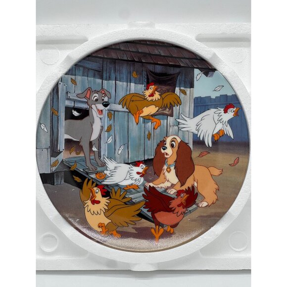 Walt Disney Lady And The Tramp Ruff-House Collectible Decorative Porcelain Plate - Picture 1 of 5
